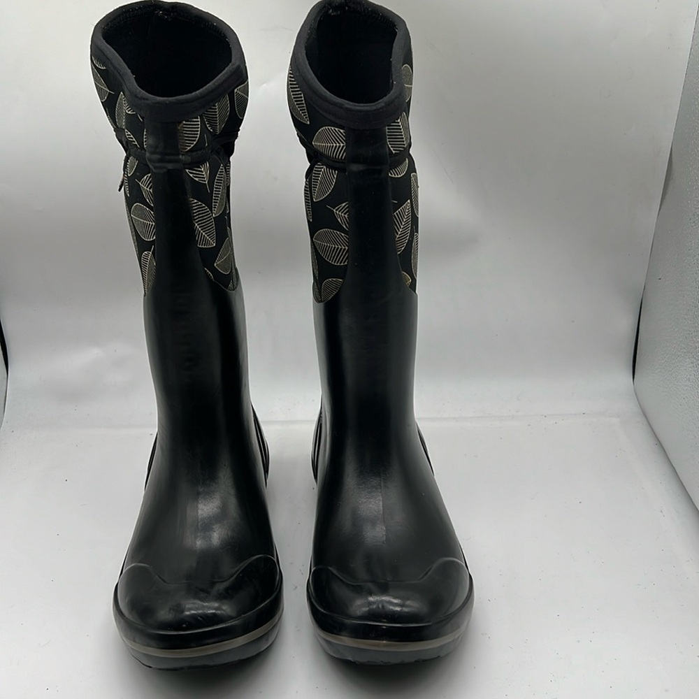 Bogs Plimsoll Leafy Tall Women's Boots Black Size 9